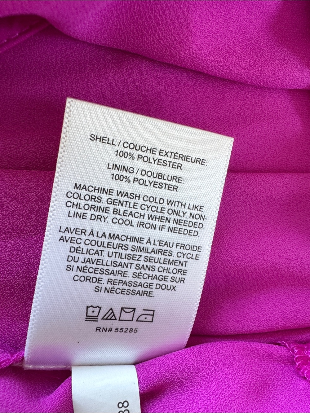 Express Pink Magenta Ruffled Neck Tank Top Open Back Size Small - Picture 13 of 13